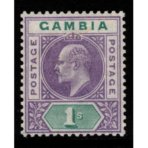 GAMBIA SG52 1902 1/= VIOLET & GREEN MTD MINT