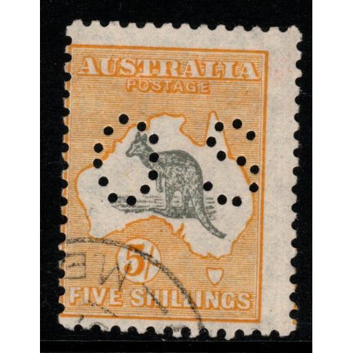 AUSTRALIA SGO118 1929 5/= GREY & YELLOW FINE USED