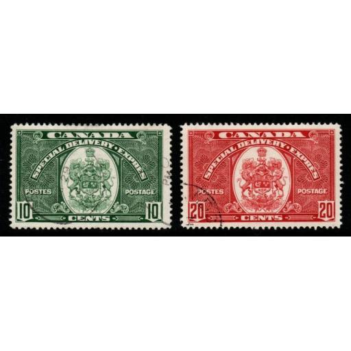 CANADA SGS9/10 1938-9 SPECIAL DELIVERY PAIR FINE USED