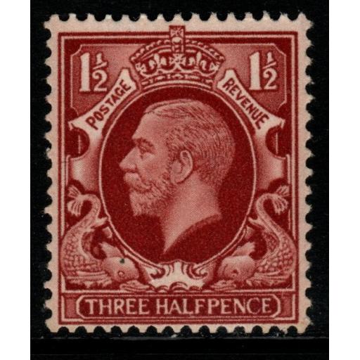 GB SGN52a 1934 1½d RED-BROWN INTERMEDIATE FORMAT WMK INVERTED MNH