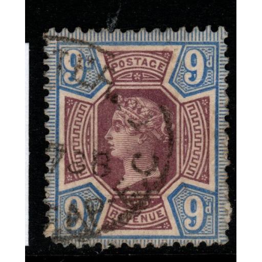 GB SG209 1887 9d DULL PURPLE & BLUE FINE USED