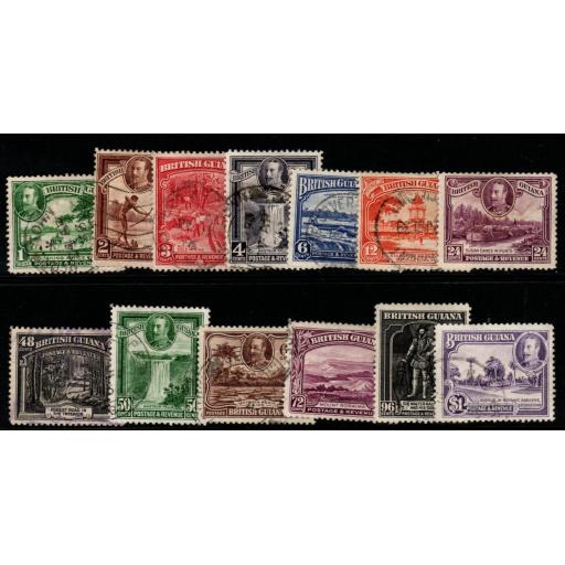 BRITISH GUIANA SG288/300 1934-51 DEFINITIVE SET FINE USED