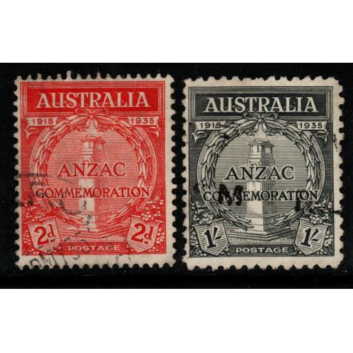 AUSTRALIA SG154/5 1935 GALLIPOLI LANDING FINE USED