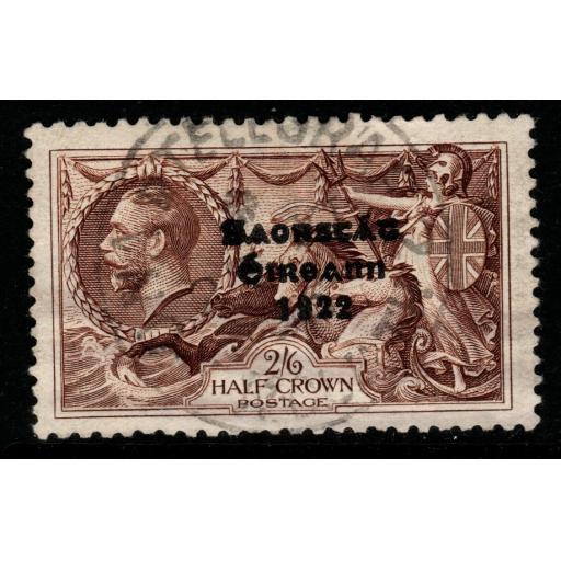 IRELAND SG99 1935 2/6 CHOCOLATE RE-ENGRAVED FINE USED