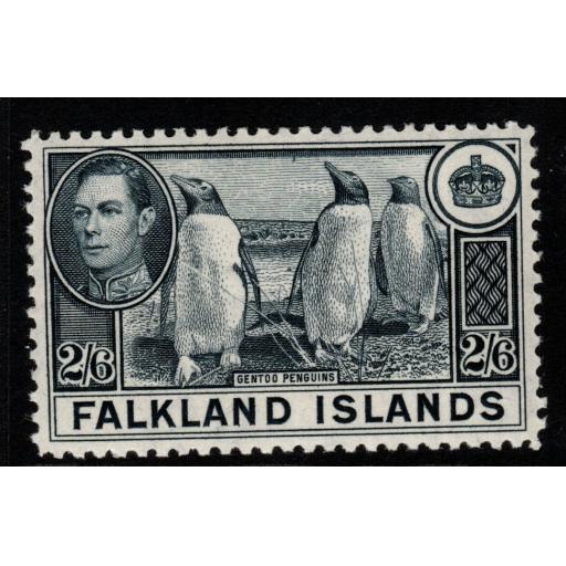 FALKLAND ISLANDS SG160 1938 2/6 SLATE MNH
