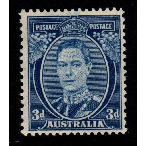AUSTRALIA SG186 1940 3d BRIGHT BLUE p15x14 MNH