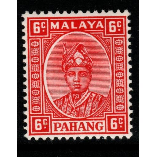 MALAYA PAHANG SG34 1937 6c SCARLET MTD MINT