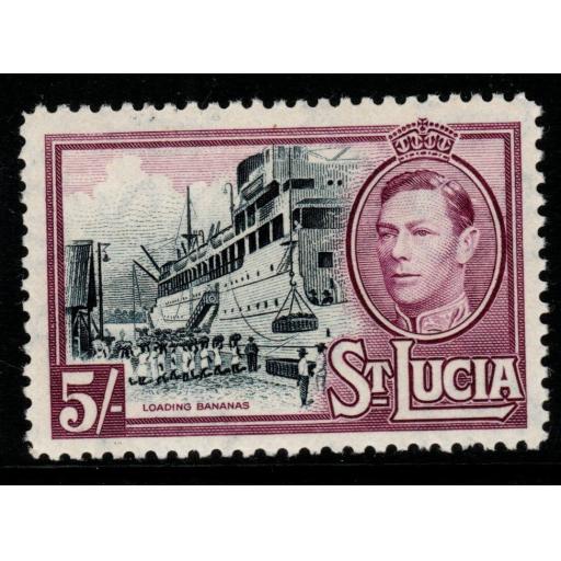 ST.LUCIA SG137 1938 5/- BLACK & MAUVE MNH