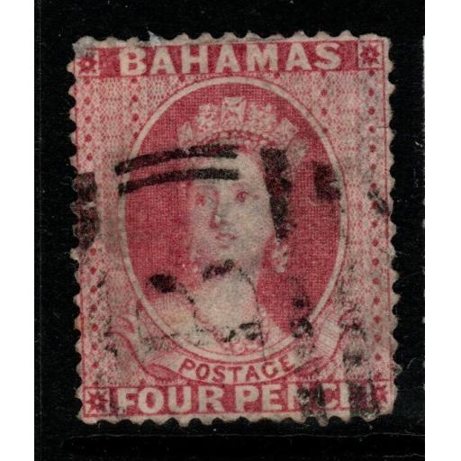 BAHAMAS SG43 1882 4d ROSE p14 USED