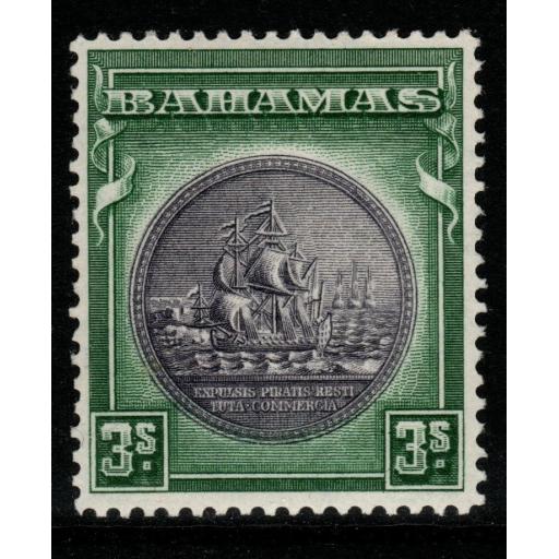 BAHAMAS SG132 1931 3/= SLATE-PURPLE & MYRTLE-GREEN MTD MINT