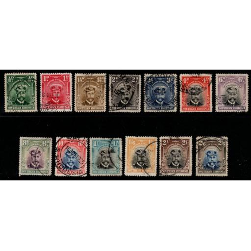 SOUTHERN RHODESIA SG1/13 1924-9 DEFINITIVE SET TO 2/6 FINE USED