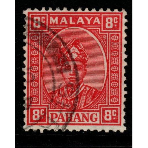 MALAYA PAHANG SG36 1941 8c SCARLET FINE USED