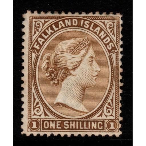 FALKLAND ISLANDS SG38 1896 1/= YELLOW-BROWN MTD MINT
