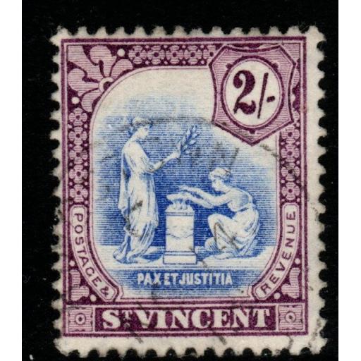 ST.VINCENT SG118 1913 2/= BLUE & PURPLE FINE USED