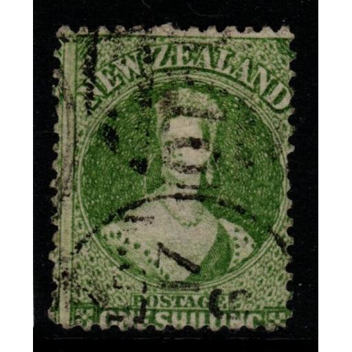 NEW ZEALAND SG125 1864 1/= YELLOW-GREEN USED