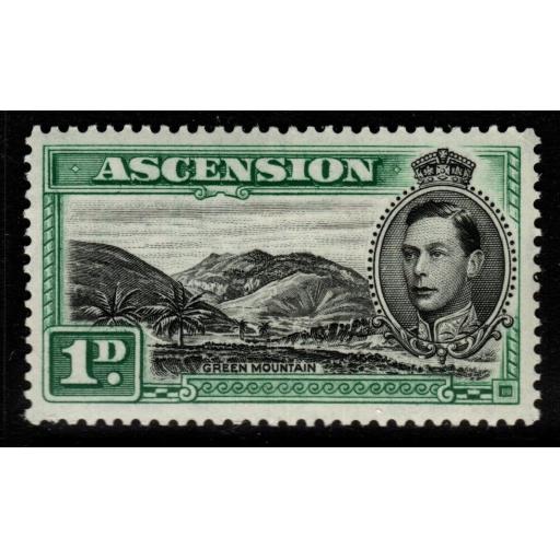 ASCENSION SG39 1938 1d BLACK & GREEN MNH