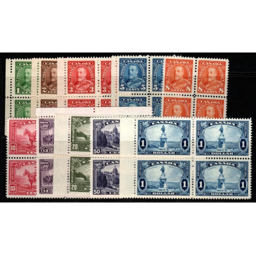 CANADA SG341/51(exc.344) 1935 DEFINITIVE SET IN BLOCKS OF 4 MNH