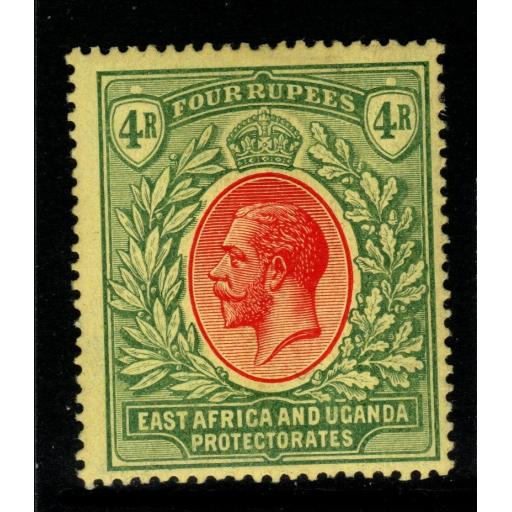 KENYA, UGANDA & TANGANYIKA SG56 1912 4r RED & GREEN/YELLOW MTD MINT