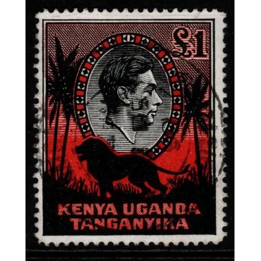 KENYA, UGANDA & TANGANYIKA SG150a 1941 £1 BLACK & RED p14 FINE USED