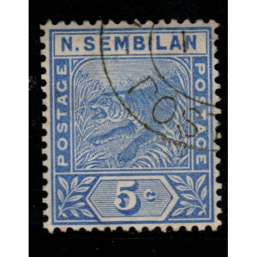 MALAYA NEGRI SEMBILAN SG4 1894 5c BLUE FINE USED