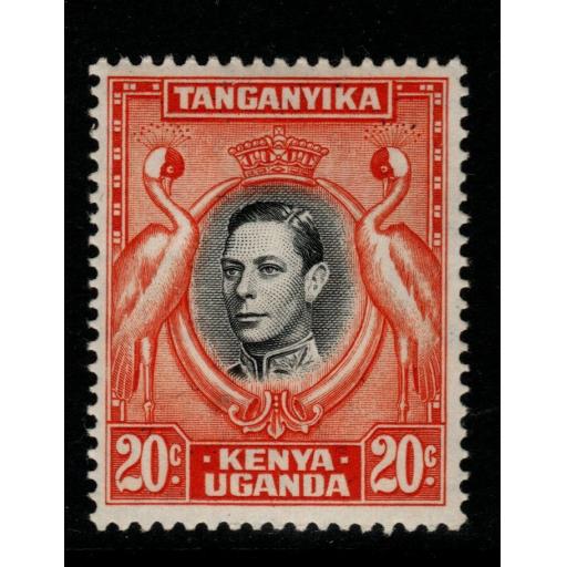 KENYA, UGANDA & TANGANYIKA SG139ba 1951 20c DEEP BLACK & DEEP ORANGE MNH