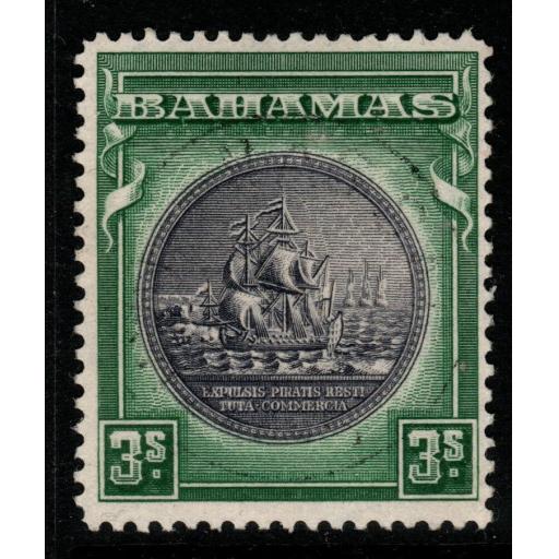 BAHAMAS SG132 1931 3/= SLATE-PURPLE & MYRTLE-GREEN FINE USED