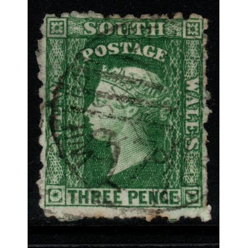 NEW SOUTH WALES SG139 1860 3d YELLOW-GREEN USED