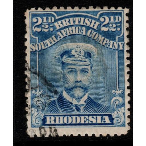 RHODESIA SG201 1913-9 2½d BRIGHT BLUE FINE USED