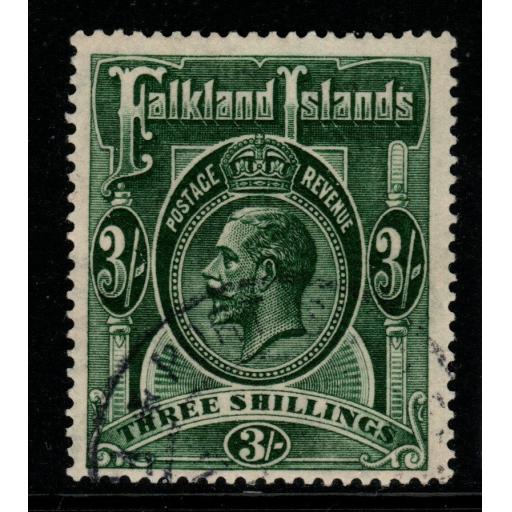 FALKLAND ISLANDS SG80 1923 3/= SLATE-GREEN FINE USED