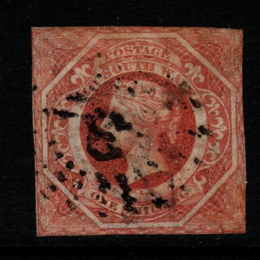 NEW SOUTH WALES SG101 1854 1/= BROWNISH RED USED