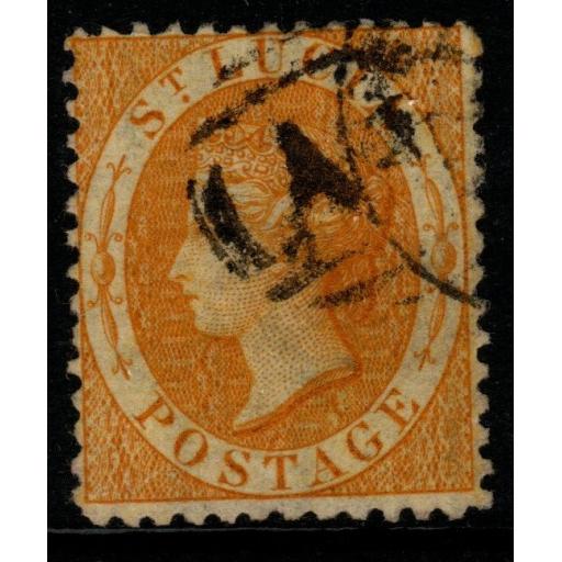 ST.LUCIA SG12 1864 (4d) YELLOW p12½ USED
