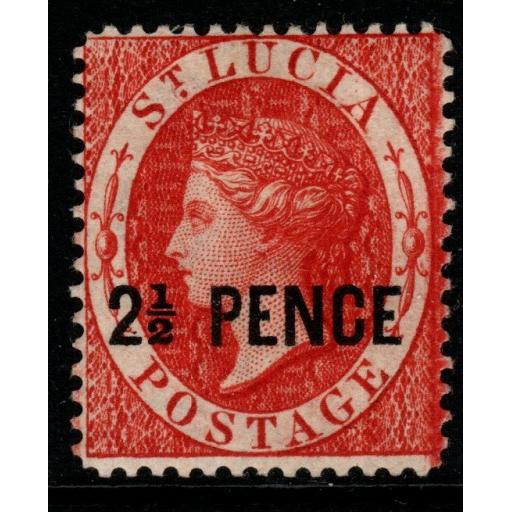 ST.LUCIA SG24 1881 2½d BROWN-RED MTD MINT