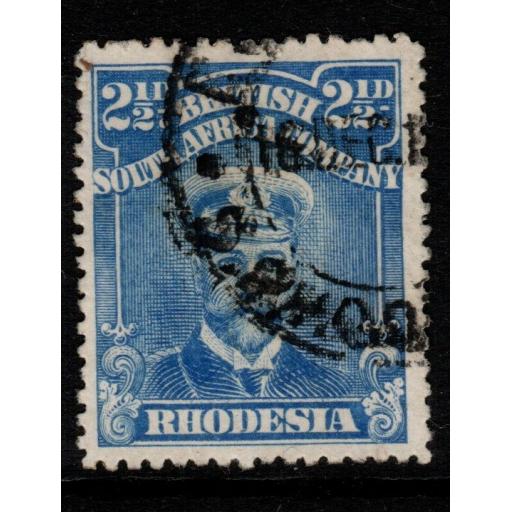 RHODESIA SG207 1913-9 2½d COBALT p15 USED