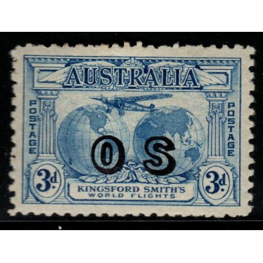 AUSTRALIA SGO124 1931 3d BLUE OFFICIAL MTD MINT