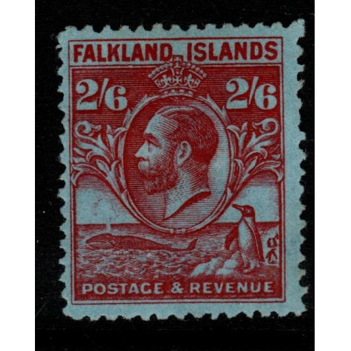 FALKLAND ISLANDS SG123 1929 2/6 CARMINE/BLUE MTD MINT