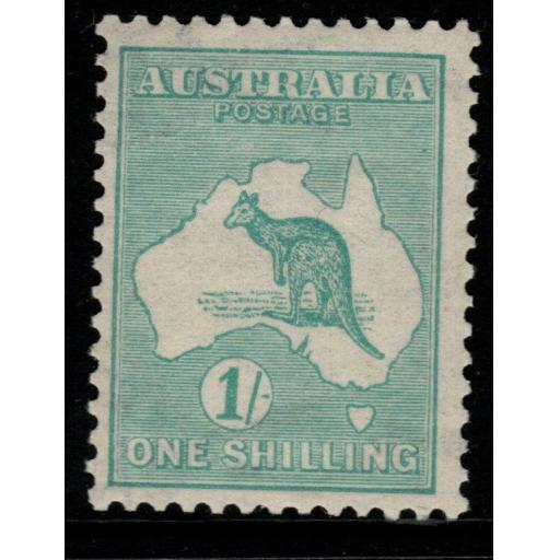AUSTRALIA SG40ba 1927 1/= BLUE-GREEN WMK SIDEWAYS MTD MINT