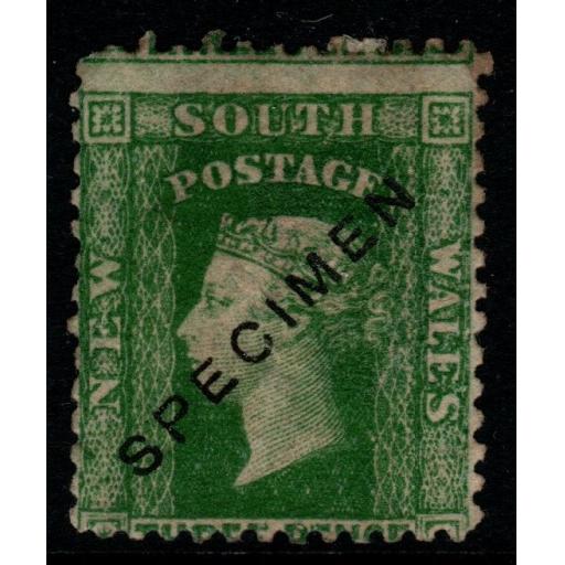 NEW SOUTH WALES SG157s 1860 3d YELLOW-GREEN SPECIMEN UNUSED