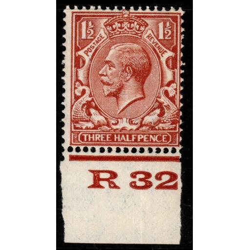 GB SGN35(1) 1924 1½d RED-BROWN CONTROL R32 MTD MINT