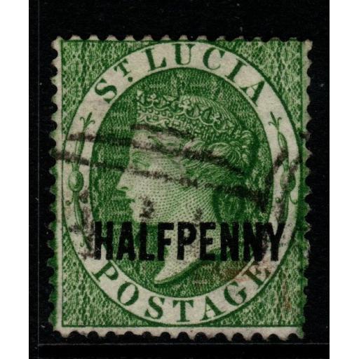 ST.LUCIA SG23 1881 ½d GREEN USED