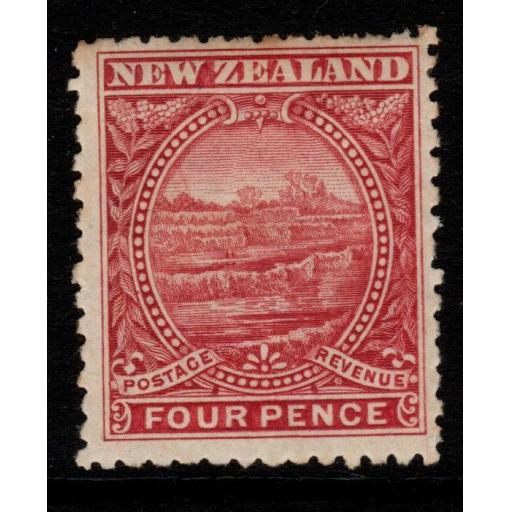 NEW ZEALAND SG252 1898 4d BRIGHT ROSE MTD MINT