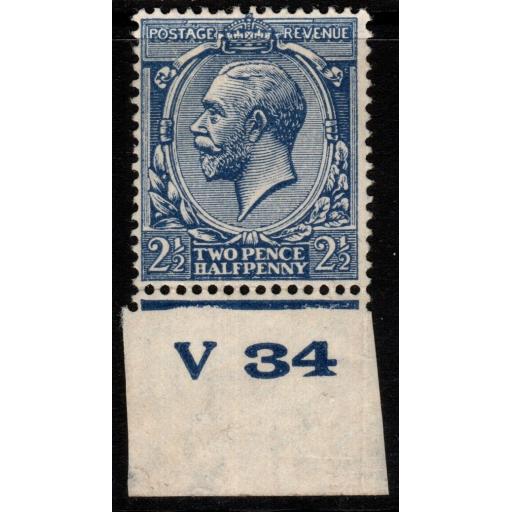 GB SG422 N37(1) 1924 2½d BLUE CONTROL V34 MTD MINT