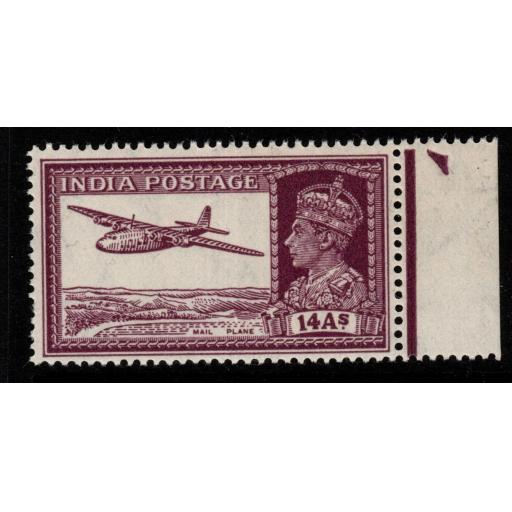 INDIA SG277 1940 14a PURPLE MNH