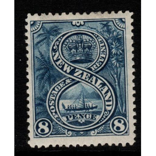 NEW ZEALAND SG255a 1898 8d PRUSSIAN BLUE p14 MTD MINT
