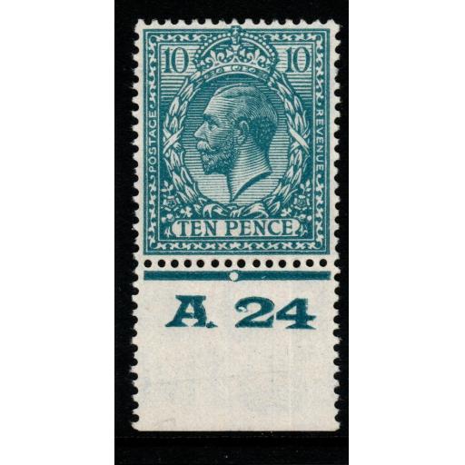 GB SG428 N44(1) 1924 10d TURQUOISE-BLUE CONTROL A24 PERF MNH