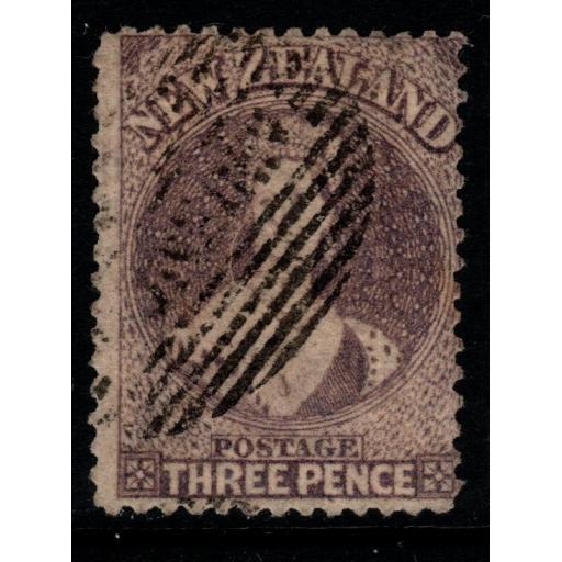 NEW ZEALAND SG74 1862 3d BROWN-LILAC USED
