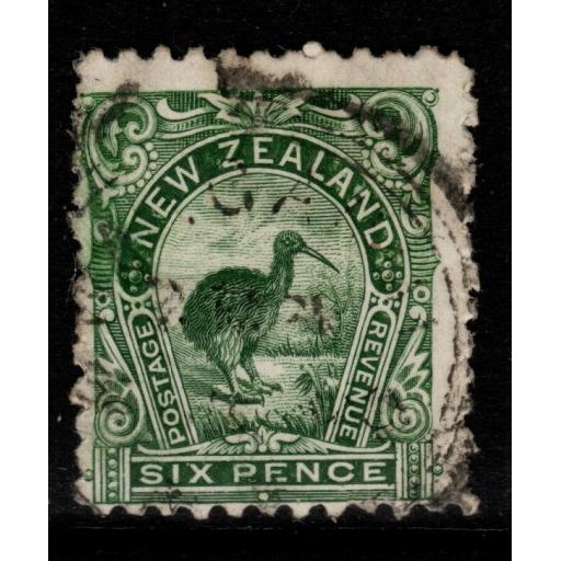 NEW ZEALAND SG264 1899 6d DEEP GREEN p11 USED