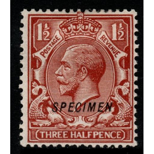 GB SGN35t 1924 1½d RED-BROWN SPECIMEN TYPE 23 MTD MINT