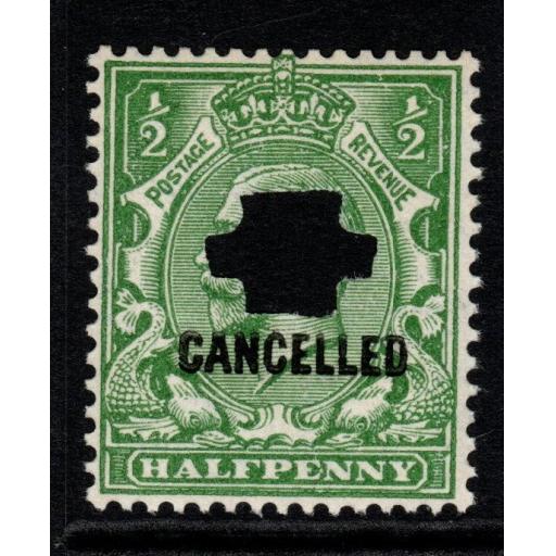 GB SGN33x 1924 ½d GREEN OVERPRINTED CANCELLED TYPE 33P MNH