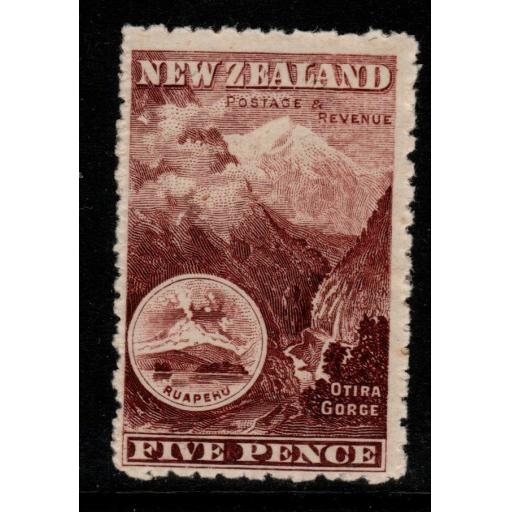 NEW ZEALAND SG263 1899 5d PURPLE-BROWN p11 MTD MINT