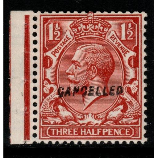 GB SGN35w 1924 1½d RED-BROWN CANCELLED TYPE 28 MTD MINT